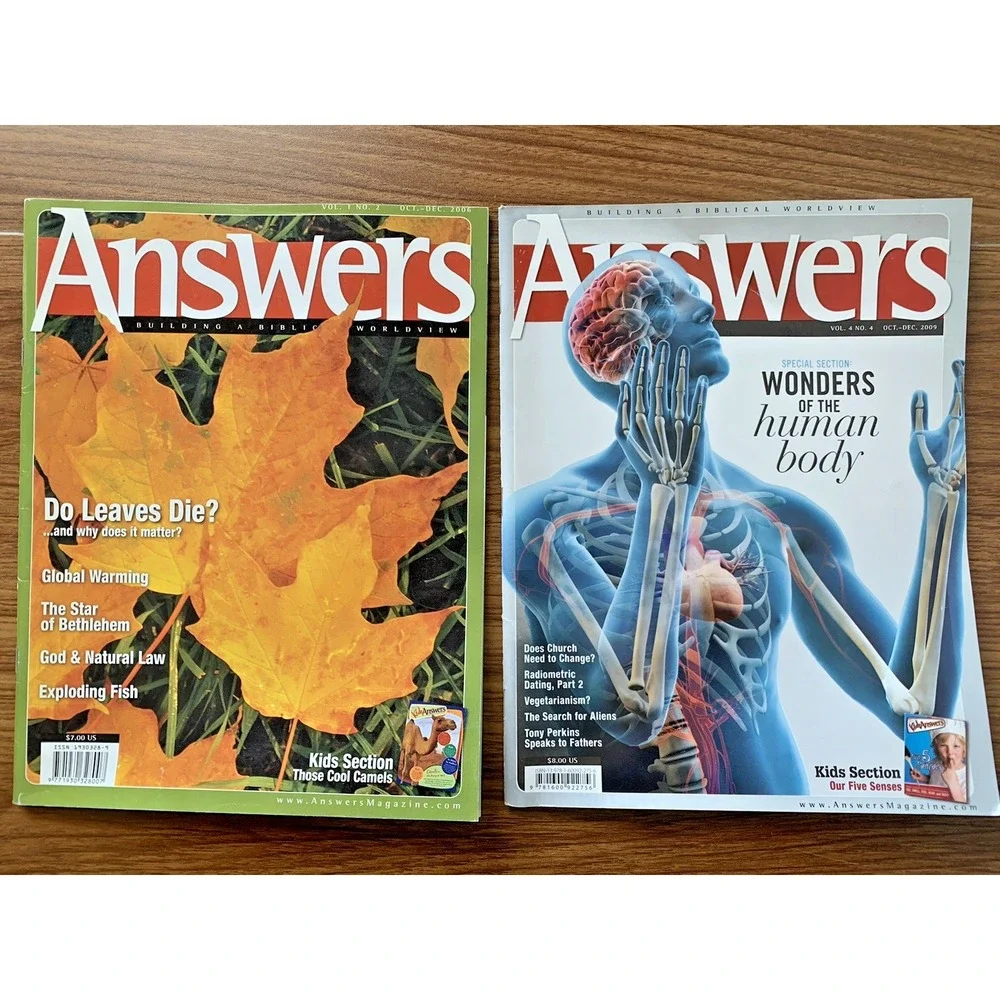 Answers Magazine Answers In Genesis Creation Science‎ Homeschool Bible LOT of 2